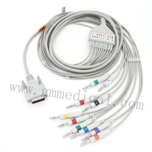 10 fils Leadwires de câble d'EKG compatible avec Nihon Kohden AHA