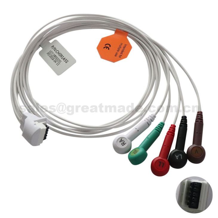 Utiliser avec les Leadwires à 5 dérivations Mortara H3 Holter