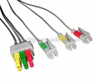 Compatible datex ohmeda Leadwire Set, 3-Lead, Grabber, IEC, 100CM et 2PIN.