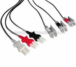 Jeux de fils de connexion Tru-Link Spacelab compatibles Ultraview 90369, 3 dérivations, AHA, Grabber