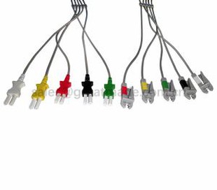 Jeux de fils de connexion compatibles Spacelab Tru-Link, 5 broches, grippeur, CEI, 24 pouces et 2 broches