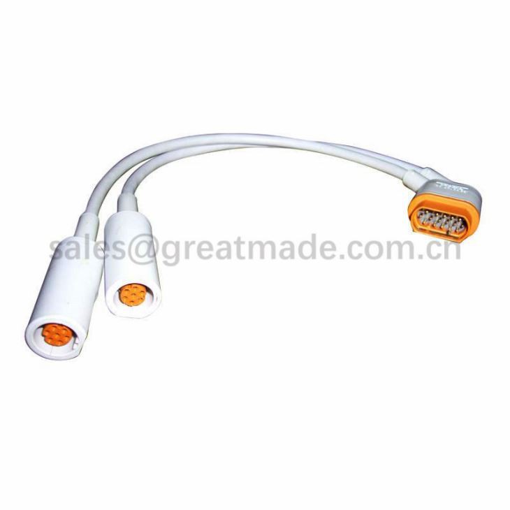 Câble adaptateur de Drager /Siemens Compatible IBP, 16PIN-> prise 7 broches rondes