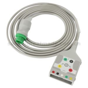 Compatible avec Mennen Medical ECG Trunk Cable, 5-Lead, 13pin -> AA 2pin, AHA, Use With Hp 5-lead Compatible Leadwire