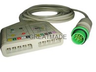 Compatoble Fukuda DS7300 tronc ECG multibras câble, 10-lead, IEC, rond 12PIN, résistance 20 K