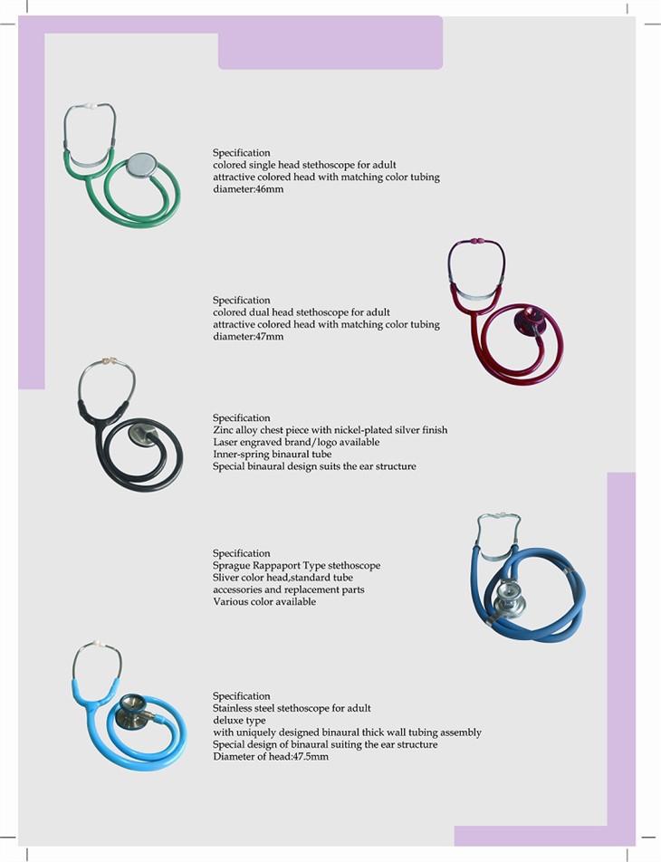 Stéthoscope professionnel à double tête en aluminium anodisé avec stéthoscope anti-tête